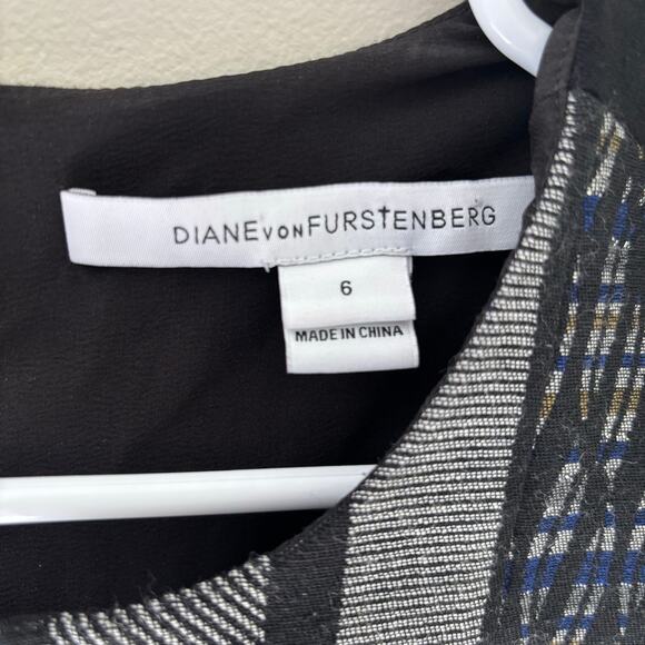 Diane Von Furstenberg Amanda Dress Jacquard Geometric Sheath Mini Size 6 - Picture 4 of 10